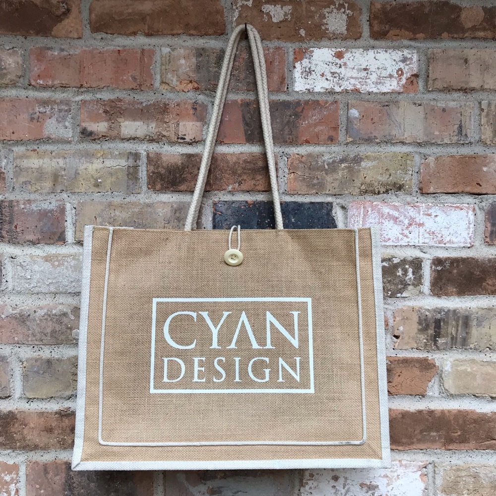Grass Cloth Cyan Design Tote
